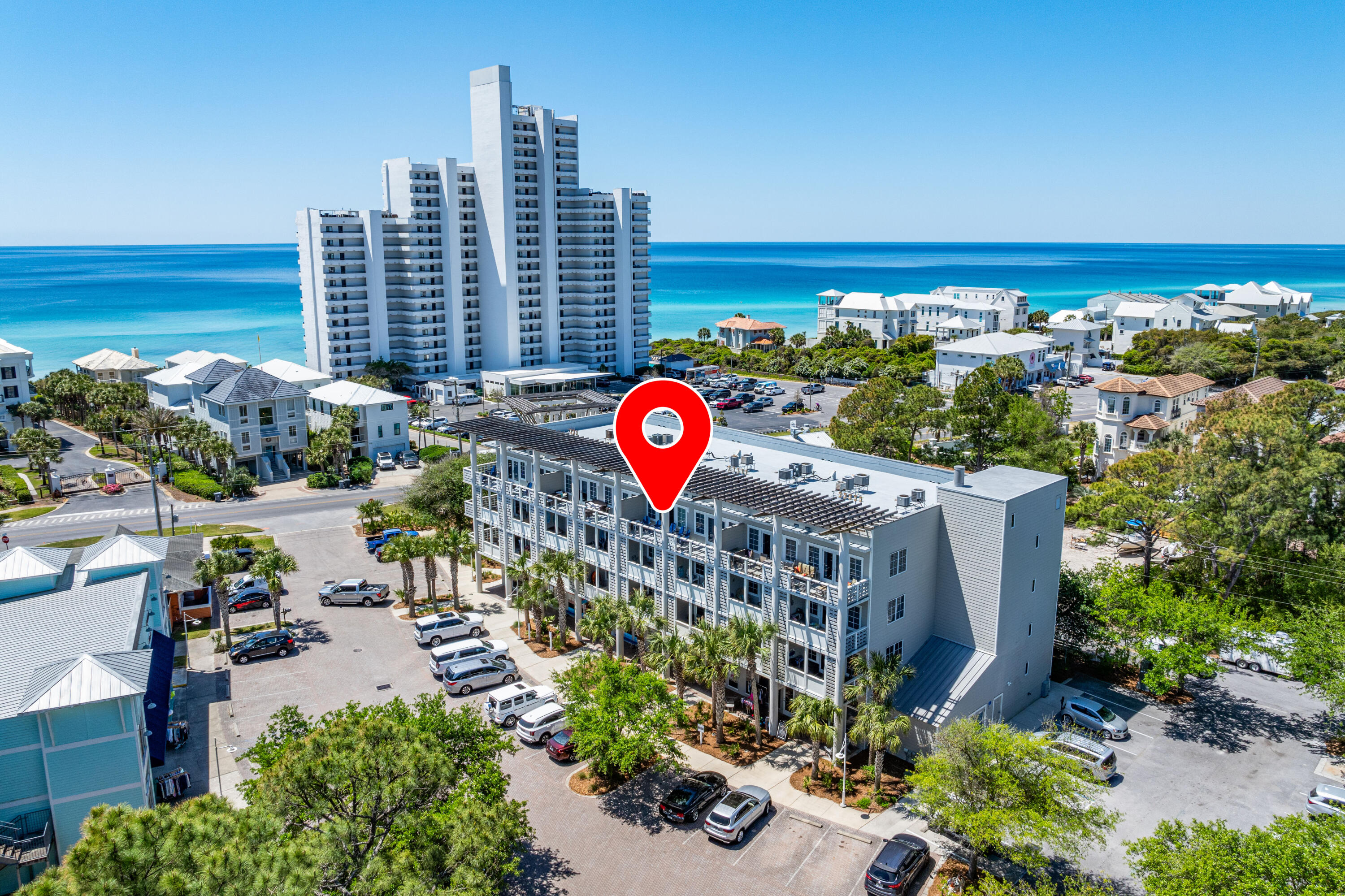 Located in the Heart of Seagrove. Only 200 steps to the beach! Unit has tile floors in hall, kitchen and living area with carpet in the bedroom. Kitchen has granite countertops and stainless steel appliances. Washer, Dryer, and Water Heater have all been replaced within the last two years. HVAC was replaced about three years ago. All appliances were purchased new when remodeled 7-8 years ago.Brick paved streets line the entrance along with palm trees. Community has two swimming pools and tennis courts. Assessment fees include ground keeping; management; sewer; TV cable; water.