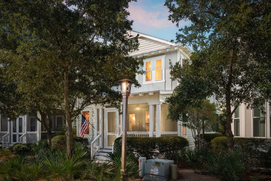 Introducing 844 Sandgrass Boulevard in NatureWalk at Seagrove - a truly rare opportunity! Homes in this prime location don't come available often, and this one is situated directly across from the community pool, playground, Lily Lane beach shortcut, and preserve boardwalk trails. Offering the ideal blend of convenience, charm, and tranquility, this home is an absolute must-see.Step inside and experience a well-maintained, never-rented property showcasing solid pine floors and high-end furnishings. The layout is both functional and stylish, with a first-floor primary suite and two additional en suite bedrooms upstairs. A loft, a bunk room, and a unique 4.5 bath configuration provide ample space for family and guests. The fenced courtyard is the perfect spot for grilling, relaxing, or letting your pets enjoy the outdoors in a private, serene space. With front and back entry access, guests and family can come and go with ease. Rarely seen in NatureWalk, this home offers generous parking for up to three cars and a golf cart, all without sacrificing curb appeal. The property also includes a Gem cart with a winter kit and heater for year-round use, as well as a Generac generator for peace of mind. Mature landscaping surrounds the home, and the front porch invites you to unwind while enjoying evening cocktails under the charming street lamps and stunning sunset views. Additionally, three screened porches with ceiling fans offer privacy and relaxing vistas.

NatureWalk at Seagrove offers an unparalleled lifestyle, with exceptional amenities designed for outdoor enthusiasts. Miles of scenic walking and biking trails, including the Lily Lane beach shortcut, lead directly to the pristine, sugar-white sands of 30A. The community features a fitness circuit, sports courts, and a Gathering Place pavilion with a gas grilling area and a cozy fire pit, perfect for socializing. Enjoy the resort-style pool, heated lap pool, shaded children's pool, hot tub, hammocks, and playgrounds - ensuring there's something for everyone.

This meticulously cared-for home is ready for its next chapter. Don't miss your chance to own a piece of one of NatureWalk's most coveted locations, where luxury and nature effortlessly combine.