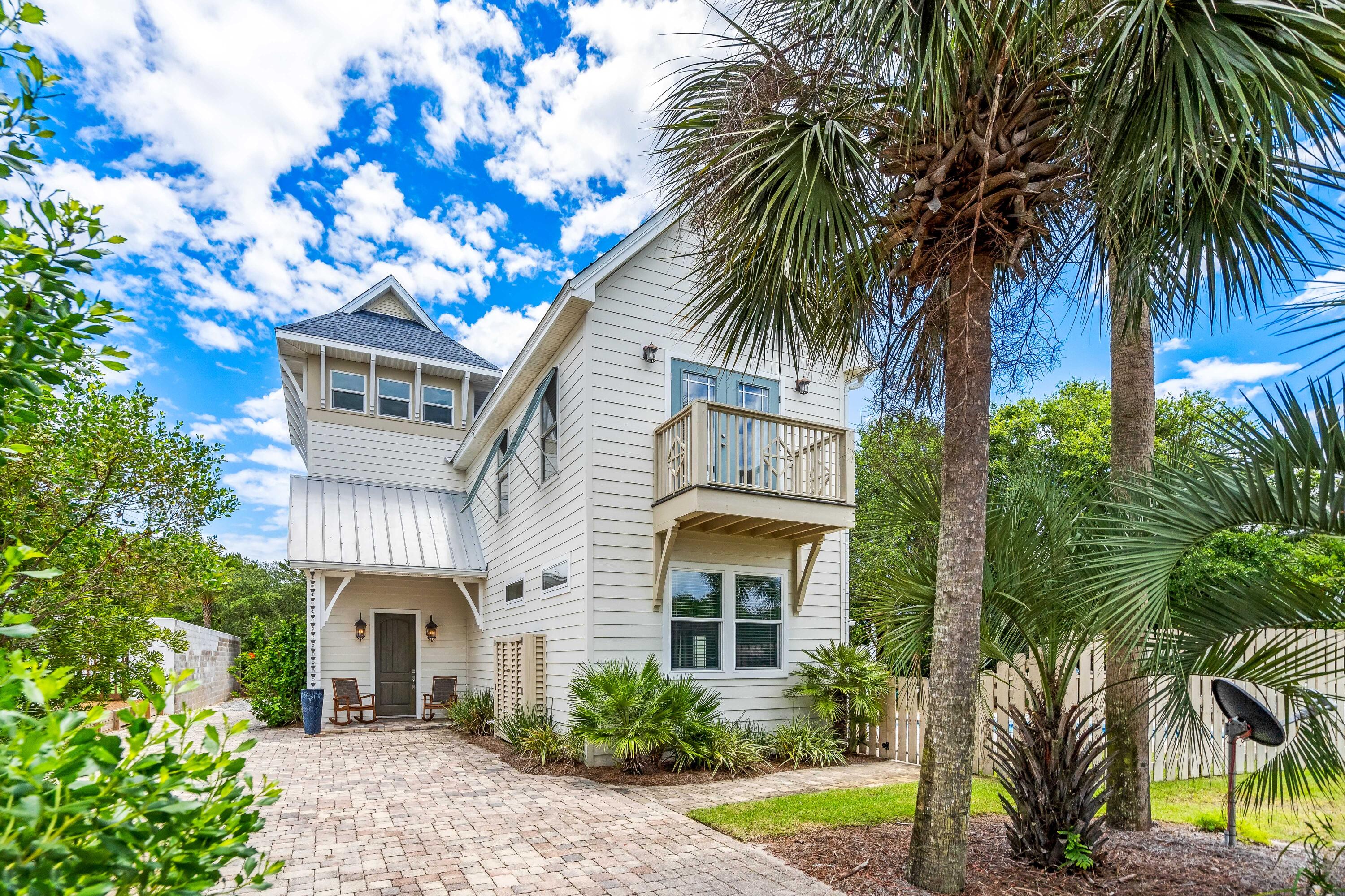 PERFECT SPOT TO RELAX! HUGE LOT w/ PRIVATE back yard & POOL. GREAT LOCATION right across the street from BEACH ACCESS...in 3 minutes you can be on an UNCROWDED BEACH!! This home has FIRST FLOOR LIVING w/ OPEN LIVING/DINING/KITCHEN w/ FP & screened porch overlooking POOL! MASTER SUITE on the first floor makes for EZ living & opens to POOL. Wet bar hallway to the POOL AREA. Upstairs there are 2 HUGE Guest suites with PRIVATE BATHS, one w/ a claw-foot tub. Balcony overlooks POOL & HUGE PRIVATE BACK YARD. Detached GARAGE & ROOM TO GROW!! NO HOA or 'Rules' to follow...just HAVE FUN!! Walk or bike to ALYS BEACH & ROSEMARY on the Synergistic EAST END OF 30-A! Close to connector to Hwy 98, just off SCENIC HWY 30- The 18-mile bike path is right across the street too.Never rented since renovation