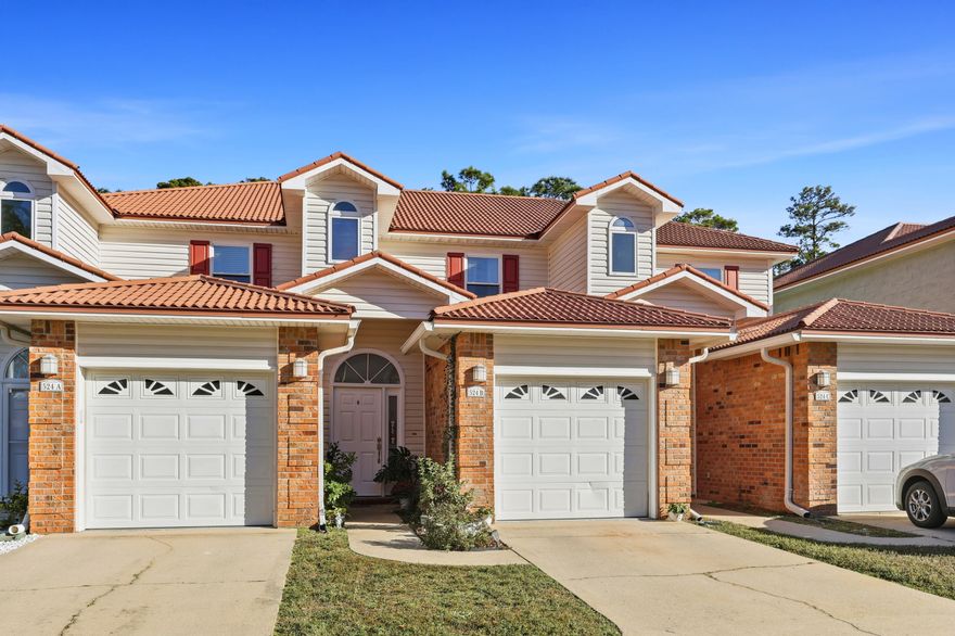 This charming 2-bedroom townhome is in a prime location just a few minutes from the East Gate of Eglin Air Force Base and Lincoln Park. Whether you're looking for a primary residence or an investment property, this place checks all the boxes. Inside, you'll find an open living concept downstairs with the kitchen open to living and dining. Large walk in laundry room and a half bath. Upstairs there are two spacious bedrooms and a full bath.  The kitchen features stainless steel appliances and granite countertops. Ample space in the garage for storage and a car. Lovely covered back patio for grilling and enjoying nature. Solid concrete block construction and a metal roof should give you peace of mind.