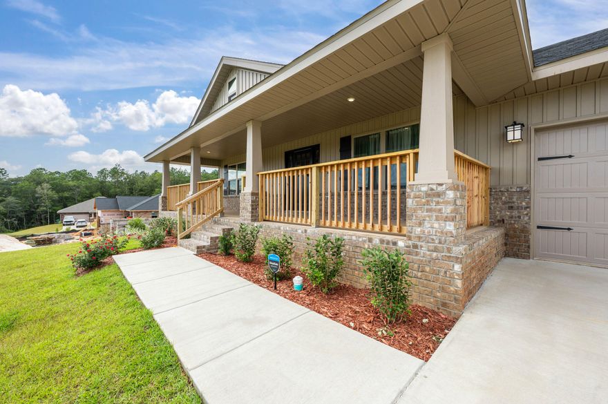 NEW CONSTRUCTION WITH UPGRADES.. AVAILABLE NOW.. AND OWNERS WILL CONTRIBUTE TO BUYER'S CLOSING COST WITH ACCEPTABLE OFFER.Need space? Owners just purchased this 5 BEDROOM/3 BATH brick ranch. Now they're relocating, and you have the chance to cash in!Sellers upgraded the look of the home to include: craftsman-style elevation with columns, 14 x 16 covered back porch, front porch ''stained-concrete'' treatment, and enhanced front landscaping. They also added a video/audio surveillance system to the property. Inside you'll find ''Coretec Pro-Plus'' LVP flooring thoughout, with plush carpeting in all of the bedrooms.Kitchen boasts white cabinetry with baker's station.. ss appliance suite with SAMSUNG BESPOKE REFRIGERATOR.. and another upgrade--GRANITE COUNTERTOPS. The master suite features a spacious sitting nook.. huge walk-in closet.. trey ceiling.. and neutral paint. Master bath is impressive with corner garden tub and a separate 5 ft walk-in shower with glass doors and shower seating. The master bath also offers his/hers vanities.. so no more having to share!

All remaining bedrooms are large, with generously-sized closets. Two of the guest bedrooms share a JACK AND JILL BATH! 

Wait months and months for other homes in the neighborhood to be complete.. or purchase this UPGRADED NEW CONSTRUCTION HOME NOW! Priced to move!

