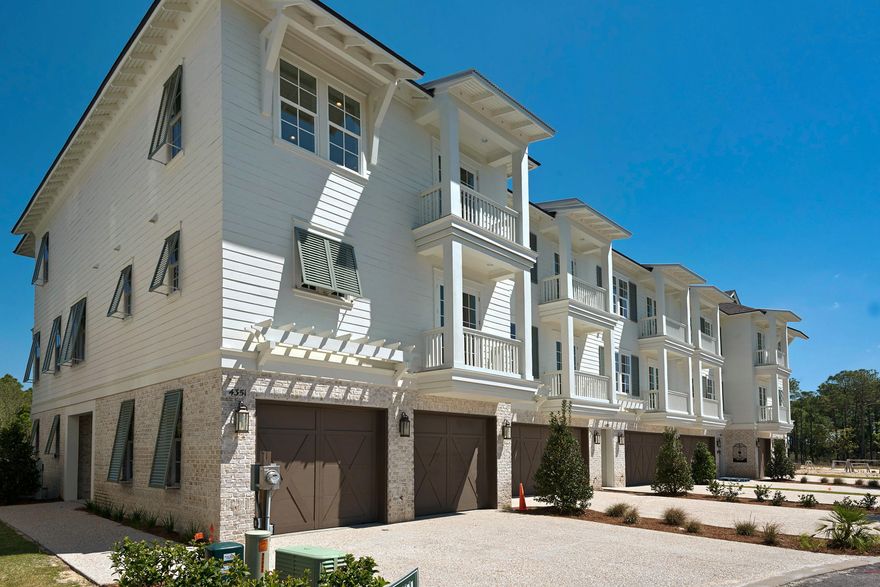 Only one Brownstone remains in Building C. This Brownstone has 4 bedrooms 3 and 1/2 baths and is approximately 3,071 s.f. Each unit has its own private elevator, wood floors, wolf and subzero appliances, gas cook top,fenced backyard and two car garage with room for a golf cart. Enjoy beautiful views of the Bay and Hole 3 of the Kelly Plantation golf course from the 2nd and 3rd floor balconies with second floor balcony being screened. Come see the maintenance free living that everyone is talking about. This Brownstone is complete and is currently being used as the model.