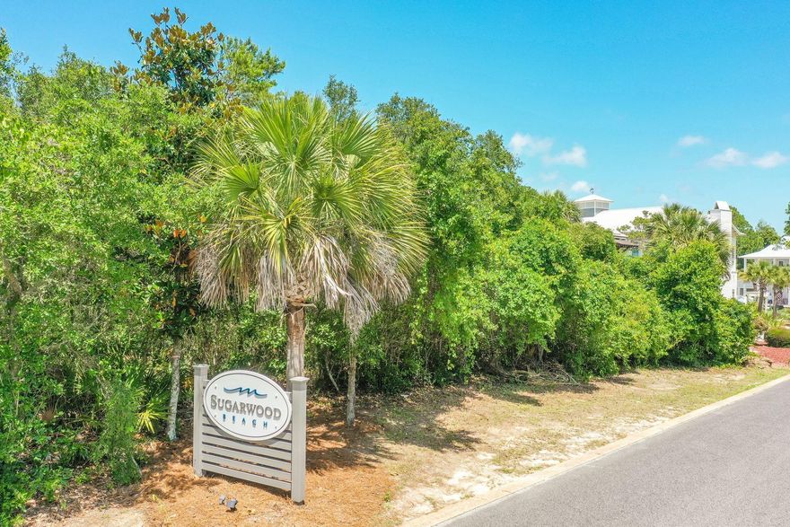 The community Sugarwood Beach is located in the heart of Seagrove. The white sandy beach of the Gulf of Mexico is just a short 1/4 mile walk across 30A. This large lot offers multiple possibilities of a home plus a pool. This community has no thru streets so there is minimal traffic making it safe for the kids. Please note that floor plans exist for viewing but are owned by the architect. Owner is a real estate agent