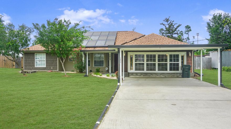 SELLER MOTIVATED Sellers will pay $5000 towards buyers closing costs. Solar panels will be paid off at closing. Discover this charming 3 bedroom 2 bath home with modern updates in an ideal location. Featuring a thoughtfully designed layout with a split floor plan. This property includes energy-efficient solar panels. Along with a spacious backyard perfect for family gatherings or relaxing. Ideally located, this home is just just one mile from grocery shopping centers, great restaurants and entertainment. It is also a short distance to schools of all grades and a short drive to a delightful children's park. This property is perfect for any type of family. Contact me to put in an offer. Its proximity to Tyndall AFB makes this home an excellent choice for services members. This home is also a short drive to our pristine beaches that offer leisure and entertainment. This move-in ready gem is a perfect place to call home