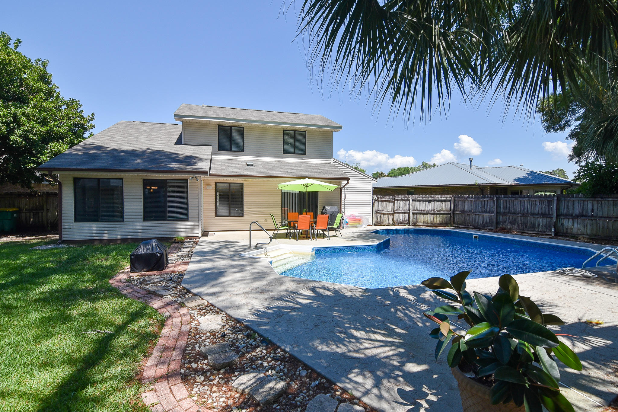 Tenant requires 24 hour notice for showings. Beautiful 3 bedroom 2.5 bathroom pool home in the heart of Niceville. Home has new roof (2-3 yrs), new a/c (3 yrs), new flooring in the Florida room (2-3 yrs), new pool liner (2yrs), and new paint in the powder and master bathrooms. This home features an open Floor plan with vaulted ceilings, master bedroom downstairs, 2 bedrooms upstairs, indoor laundry, and a large fenced backyard. Storage shed conveys AS-IS!