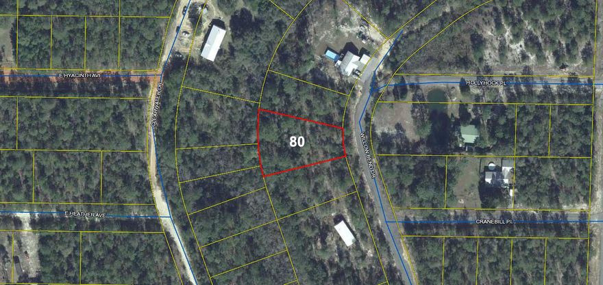 Wooded lot on a paved road in the fast growing Mossy Head area, approximately 10 minutes from historic downtown DeFuniak Springs, voted the Best Small Town in Florida by MainStreet USA.