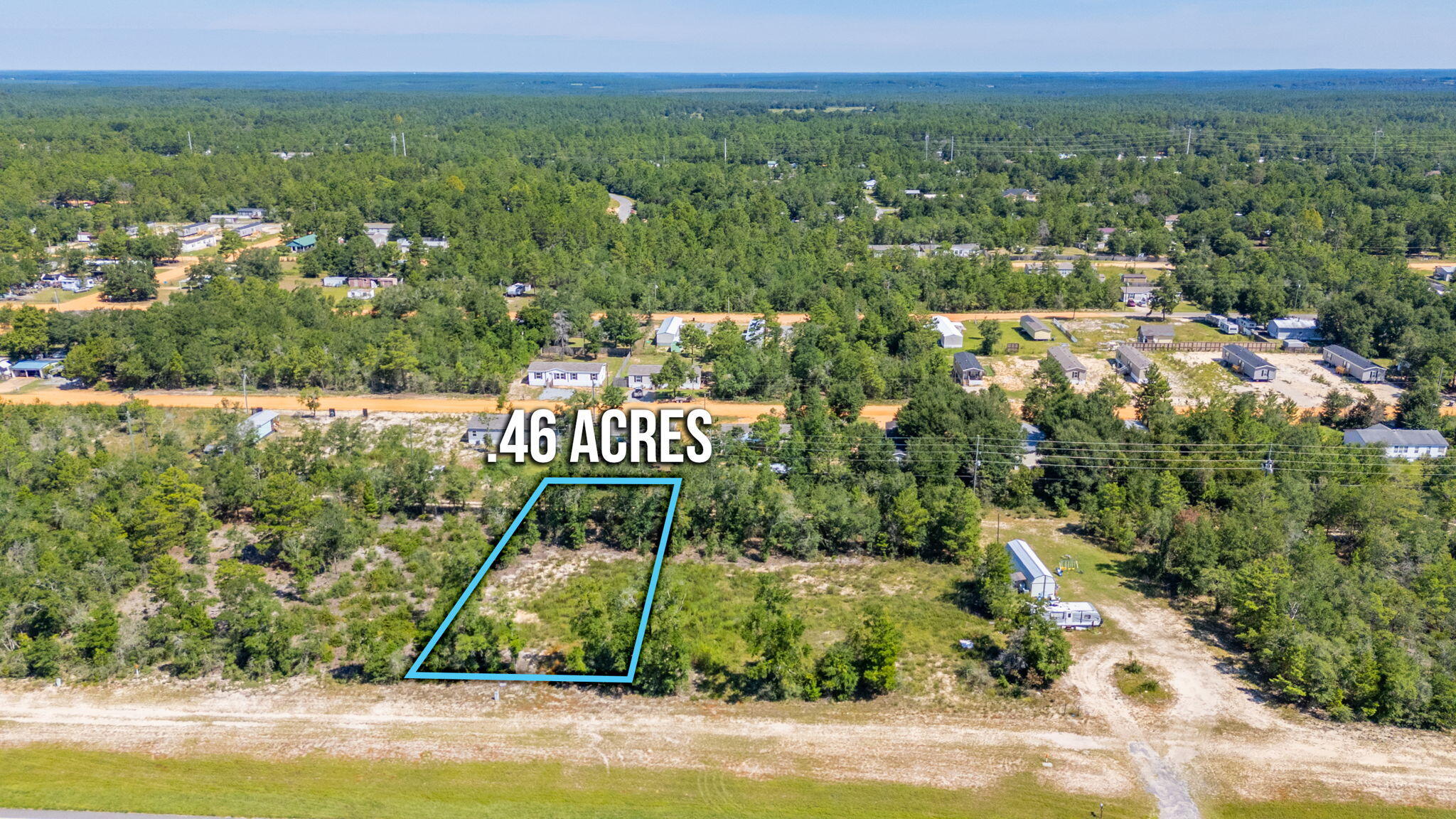 Here is a wonderful opportunity to buy only one lot, two lots or all three lots for a total of 1.35 acres with highway frontage on Highway 90 West. Each lot is 0.46 acres and has been cleared. This property is located 10 minutes from Downtown DeFuniak Springs and 10 minutes from the I-10/285 exchange in Mossyhead.
