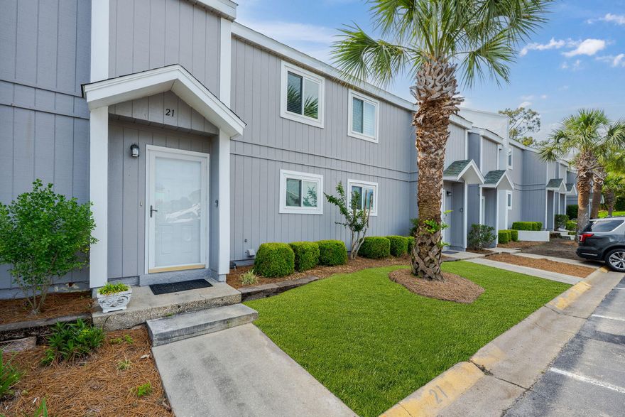 Located in the vibrant heart of Destin, this meticulously maintained townhome is perfect as a first or second home or a vacation rental investment. Having exclusively served as a private residence and never rented, this a fantastic opportunity with short- or long-term rental potential. With deeded beach access just minutes away, your toes can be in the sand in no time. Ideally situated within walking distance to Destin's top shops, restaurants, and attractions--including Big Kahuna's Water & Adventure Park--you'll enjoy the perfect balance of convenience and privacy in a peaceful community setting. SouthBay offers a host of amenities, including tennis and pickleball courts, two community pools, and picturesque fishing areas for tranquil afternoons. Recent updates include all new hurricane-rated windows that meet Destin's building codes, providing both safety and energy efficiency. The kitchen has been upgraded with new cabinets and granite countertops, creating a modern and functional space for cooking and entertaining. The bathrooms have also been renovated with new vanities, toilets, and plumbing fixtures, ensuring both style and reliability for years to come.Throughout the home, new flooring has been installed, and fresh interior paint adds a bright, inviting atmosphere. With all interior doors replaced, the home offers a sleek, cohesive appearance that enhances its modern appeal.

Don't miss your chance to own a slice of paradise in one of Destin's most desirable locations!