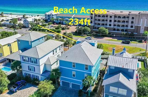 Here we are ''On Top Of The World'' with a 6BR/5BA furnished luxury rental machine. Provides a high observation deck in the Crystal Beach area, offering panoramic views of the Gulf of Mexico, Crystal Beach and 234 ft from the beach access. Includes 2021, 6 seater lithium golf cart. The ultimate beach house offers investors $207k in rentals during the 100 days of summer 2021. (confirmable gross rental income). This home maximizes and can still comfortably sleep up to 23 guests and does so outside the confines of an HOA. That's right no HOA!