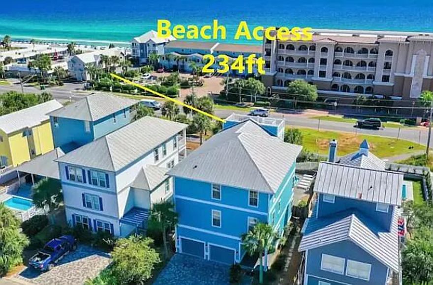 Here we are ''On Top Of The World'' with a 6BR/5BA furnished luxury rental machine.  Provides a high observation deck in the Crystal Beach area, offering panoramic views of the Gulf of Mexico, Crystal Beach and 234 ft from the beach access.  Includes 2021, 6 seater lithium golf cart.  The ultimate beach house offers investors $207k in rentals during the 100 days of summer 2021. (confirmable gross rental income). This home maximizes and can still comfortably sleep up to 23 guests and does so outside the confines of an HOA.  That's right no HOA!