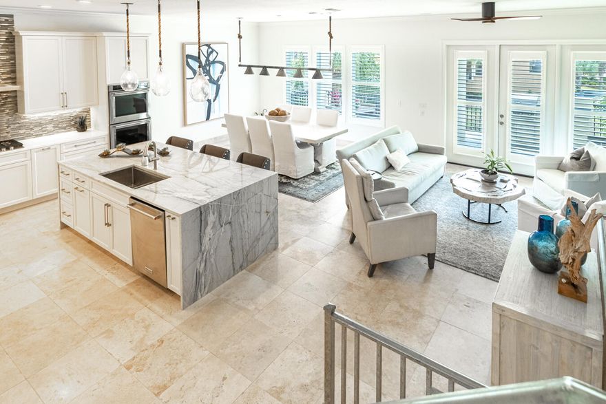 High style and low sunsets highlight Ocean Boulevard with a stunning Destiny by the Sea renovation. Bright, airy, and luxurious, this one-of-a-kind home has been positioned and designed to capture the blue-green gulf views of Crystal Beach, and is projected to top $100k in first year rental income. Enjoy elegant finishes, fixtures, and furnishings, including tastefully-selected artwork and custom window coverings. Exterior balconies on all three floors are deep, spacious, and provide outdoor living spaces that rival interior comforts. Subtle color accents compliment a neutral palette, while clean lines seamlessly blend transitional, modern, and industrial design. No surface is untouched by the owner's careful eye for decorative detail in this spare-no-expense renovated beach retreat.