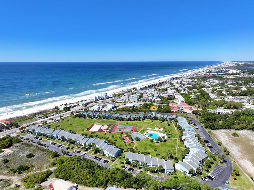 Discover your ultimate beach retreat at Sunnyside Beach and Tennis Resort! Nestled on the serene west end of Panama City Beach, FL, this completely remodeled 4-bedroom, 1870 SQ.FT unit offers ample space for the whole family. Enjoy unforgettable meals in the fully stocked kitchen and outdoor dining area, then step out to explore the 18-acre tropical paradise boasting 350 ft. of pristine beaches. Experience the convenience of a private pedestrian beach access via a well-lit tunnel under scenic Highway 98, leading to a charming gazebo and boardwalk. Dive into resort amenities including tennis courts, pickleball, shuffleboard, pools, playground, and clubhouse with free Wi-Fi, ping-pong, and pool tables.Entertainment abounds with nearby attractions like Pier Park and 30A shopping and dining!