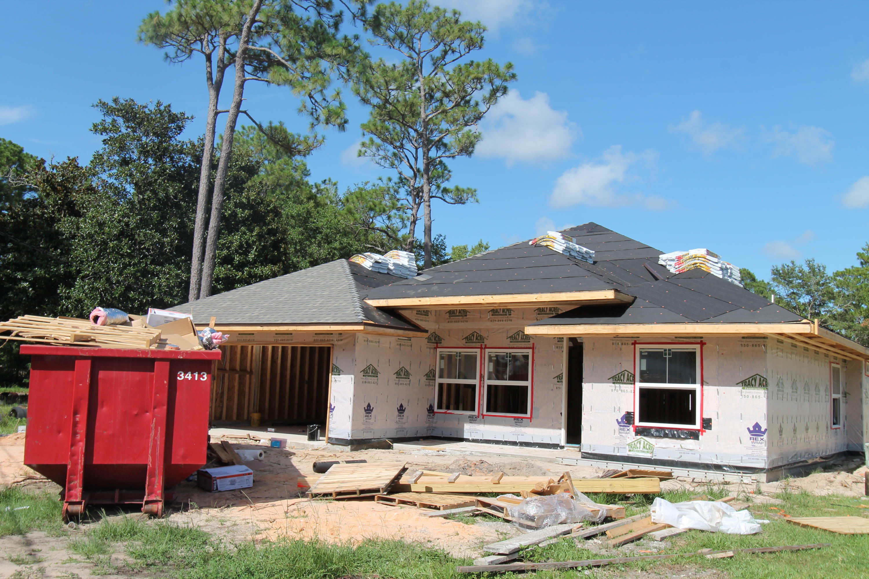 Brand new construction started on 6/15/16. Still time to choose colors, flooring and lighting. Awesome floor plan by multiple award winning builder and past Parade of Homes winner! This 4/2 custom brick home has super curb appeal. There are 10 ft. ceilings w/ impressive crown molding, tile flooring, and 5 1/4'' baseboard throughout the main living areas. As you approach the front of the home, you will be quite impressed. The covered porch is very welcoming, and the 8 ft., incredible leaded glass door, makes for a grand entrance. The formal dining room is at the left of the home's front. You will then enter the chef's delight kitchen will which boast maple cabinetry, granite countertops, a huge pantry, a storage closet, and stainless appliances (including an oversized commercial grade frig./freezer). At the right of the home's entrance is bedroom one, continuing down the hallway is the guest bath, then bedroom two. The oversized greatroom is in the rear of the home and opens to a covered porch, which is perfect for entertaining. The master suite is oversized, has 2 large walk - in closets, a walk - in shower, a whirlpool garden tub, and a double vanity. The laundry room is at the rear of the kitchen, and has a door which opens to the garage. The yard is beautifully landscaped and comes complete w/ a well, sprinkler system and timer. Insurance will be very reasonable, as home is built to today's code and plywood window coverings are being provided for storm protection. Home has a Taexx ''in the wall'' pest control system that is serviced from the exterior of the home, for owner's convenience. Completion expected in late December. Listing Broker/Salesperson has equitable interest in the property.