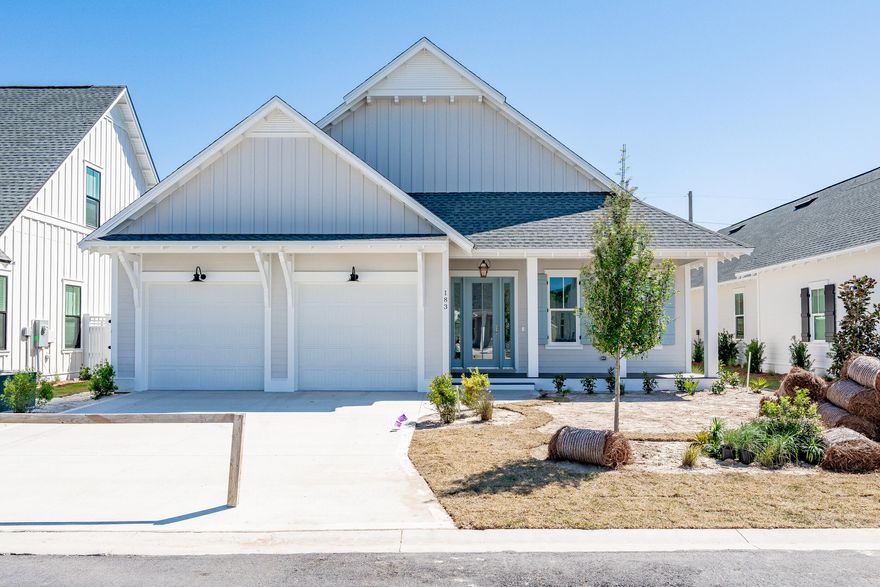 Introducing the new Estancia plan by Huff Homes! This single level floor plan has 4 bedrooms, 3.5 bathrooms and a 2-car garage with ample room for storage and a work bench. This new a spec home, expected to be complete April 2024, is situated on a home site backing up to natural habitat in the Pines phase of the Watersound Origins community. Luxury features and upgrades for this Estancia spec home include 10' ceilings, crown molding throughout except bathrooms and closets, 8' solid core raised panel doors, Medallion wood flooring throughout, Quartz C countertops throughout, shiplap accents, wood cabinets with easy glide drawers, stacked glass cabinets in addition to standard, under cabinet lighting, upgraded appliance package (includes 36'' Wolf dual fuel range, 36'' Best brand chimney vent hood, Subzero refrigerator with bottom drawer, 24'' microwave drawer and Asko dishwasher), cabinets and sink in laundry room, tile in all bathroom floors and laundry, plus more. Exterior features include gas line and lantern on front porch, rear screened in porch, gas stub for grill with poured cement pad, plus complete plumbing for a future pool! Huff Homes new construction are built to the highest quality standards with attention to detail in all finishes. *Photos depict the Huff Homes model which is a different floor plan, but with similar finishes. 

** Recent price increase includes fenced back yard**

The Watersound Origins community is one of South Walton's most coveted neighborhoods for its exceptional amenities, beautiful new homes, and prime location. Amenities include the Village Commons pool & fitness center, sports courts, miles of nature trails, dock access to Lake Powell, unlimited golf, and lots of green space for outdoor play. The all new Watersound Town Center brings a new level of excitement and convenience to the community with a Publix Super Market, Delicious restaurants, healthcare facilities, a weekly Farmers Market, and more right at the entrance to the neighborhood.

*Pricing may not include all options or fees and is subject to change. Please contact our Watersound Community Specialists for the latest information.