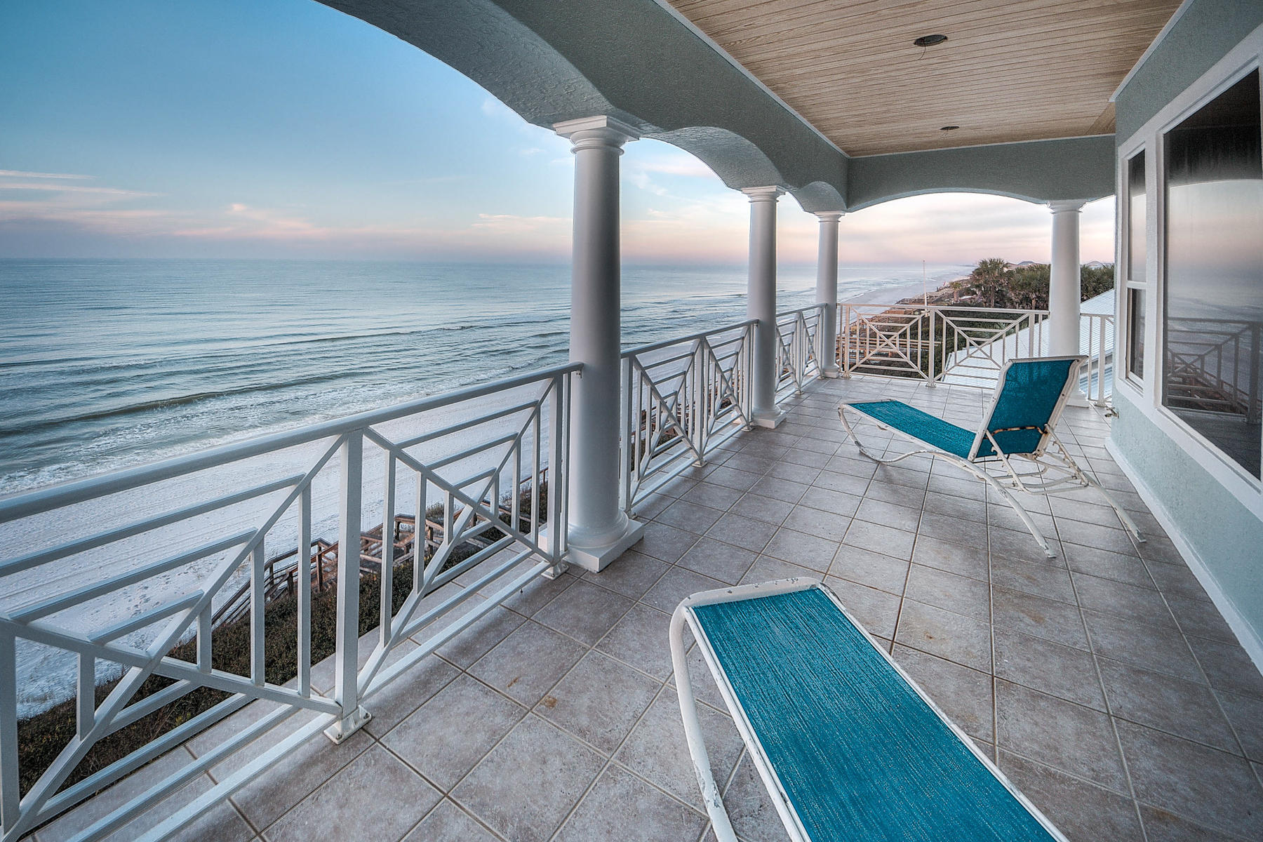 Sweeping panoramic views and pristine white sand beaches characterize this exceptional gulf front property centrally located on the East end of 30A & situated on a large quarter acre lot with excellent elevation and ample room to expand. This property has undergone an extensive remodel with exemplary coastal contemporary finishes including new interior and exterior paint, in-ground pool & spa, new flooring throughout, wide plank tongue & groove pecky cypress ceilings & accents, stunning new kitchen with Calcutta marble countertops, built-in stainless appliances including a wine cooler, kitchen island with ample cabinet storage, updated bathrooms throughout as well as ship lap accents & coastal barn doors. Rental projections exceed $300,000 with over $250K already booked for 2016.