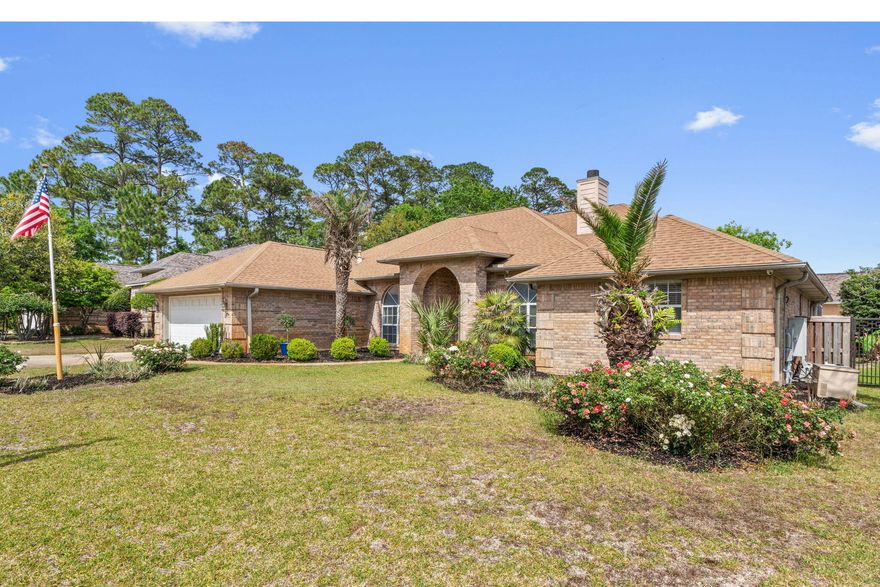 Welcome to your dream home! This beautifully appointed 3BR, 2BA features a desirable split floor plan for privacy and comfort. Enjoy a screened, in-ground pool and spacious covered patio--perfect for entertaining or relaxing. The expansive master suite offers custom closet organizers, while a versatile office or sitting room with a double-sided fireplace adds warmth to both the office and living room. The elegant dining room will set the mood for memorable meals. Upgrades include an energy-efficient HVAC with UV light, tankless water heater, and whole-home generator. Nestled in a picturesque neighborhood with sidewalks and street lamps, this home also offers deeded access to the Santa Rosa Sound via a private community boardwalk. A rare opportunity to enjoy coastal living at its finest.