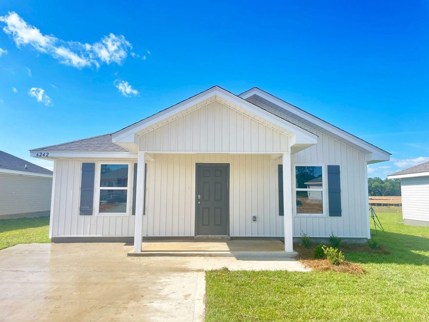 The Rivers Cove community offers residents: Gorgeous Community Pool, Community Room and Play ground.  The new 'CALLAWAY' floorplan is a charming cottage style home with no wasted space, a desirable open design for relaxed living. Easy care beautiful wood look flooring, delightful kitchen with stainless appliances, quiet dishwasher, smooth top range, built in microwave and pantry. Also included is Fabric hurricane door/window protection and a Smart Home 'Connect' system with several convenient Smart Home Devices.  MUST SEE.