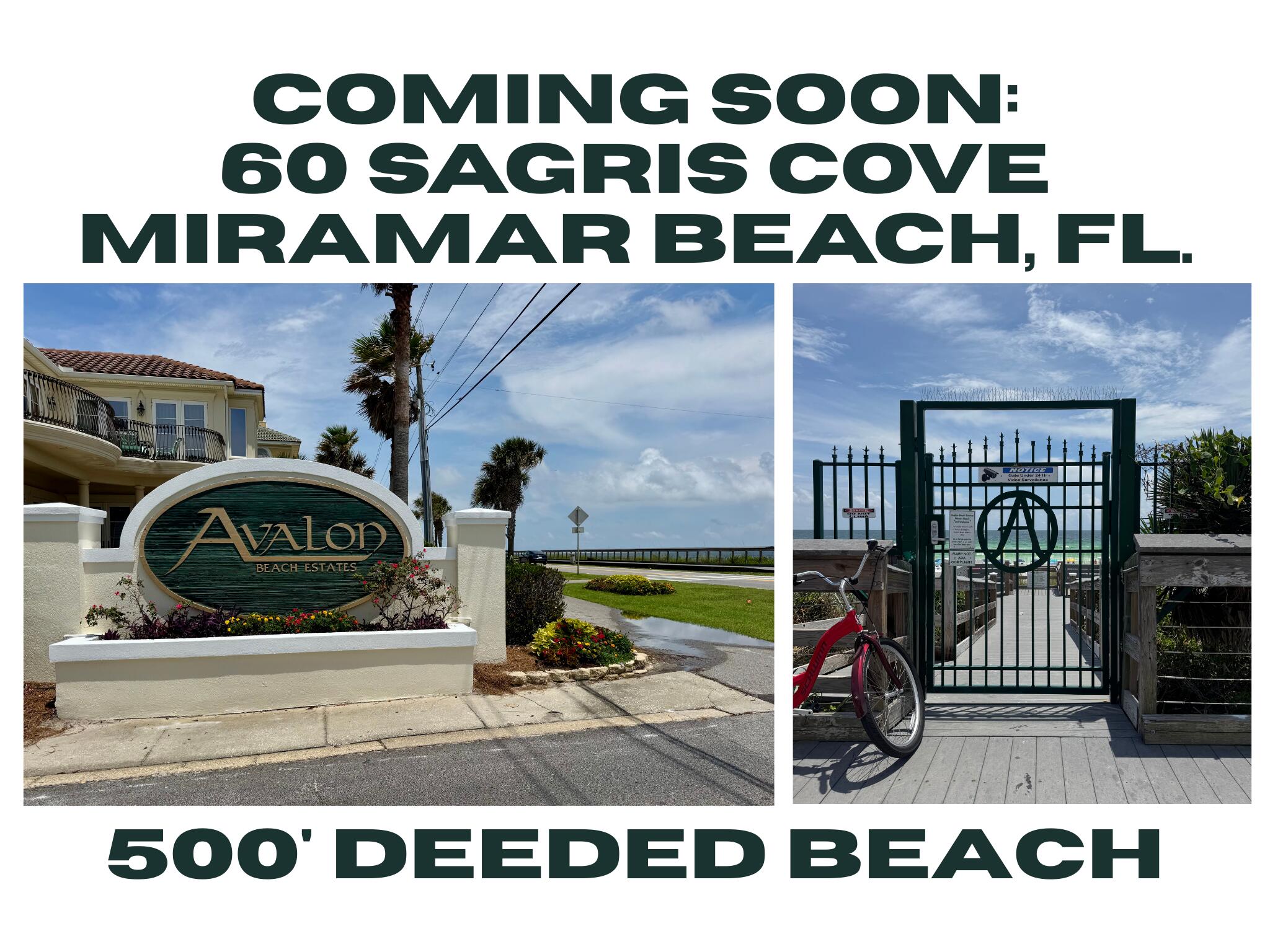 Welcome to 60 Sagris Cove in Avalon Beach Estates, a sought-after Gulf-front community with 500' of private gated beach access, seasonally heated pool, tennis, and pickleball courts. Never rented, this custom-built home with over 2800 square feet boasts 3 bedrooms PLUS two oversized flex rooms -- one upstairs and one downstairs, ideal for guests or multi-use space. Features include transom windows, crown molding, chef's kitchen, whole-home generator, spacious primary ensuite. Many recent updates for 2025: BRAND NEW paint, LVP floors, water heater, and refrigerator. Roof (2022), *two* HVAC units (2016), and paid-off solar panels. Screened front and back porch, and privacy-fenced yard on a peaceful cul-de-sac in Flood Zone X. No thru traffic to 98. Your blank canvas on the beach awaits!