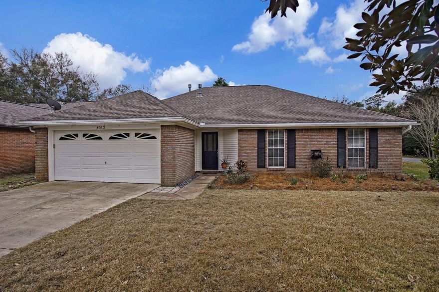 Location, Location, Location! This lovely 3 bedroom, 2 bath home is located in close proximity to everything Bluewater Bay has to offer. Winn Dixie plaza is within a few feet and has shops, dining, and more. 4512 Parkwood Lane sits on a corner lot and offers a large front and fenced in back yard. Inside you will find a vaulted ceiling with a beautiful wooden beam in the great room, flanked with bamboo wood flooring throughout the living area. The kitchen features a gas range, solid surface countertops, and an island with butcher block top. Master bathroom has a large whirlpool tub and separate shower. The Florida room is heated and cooled and included in the square footage. Home has hurricane shutters and roof and skylight were replaced in 2016. Bluewater Bay Resort offers walking..