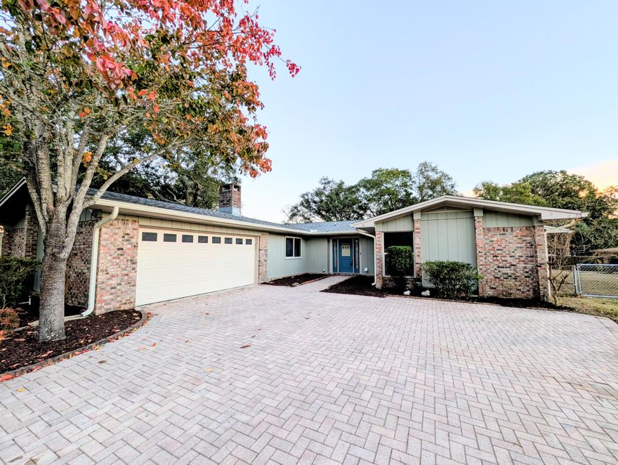 Elegantly Remodeled home in quiet cul-de-sac with sizeable yard and prompt access to Niceville, Hurlburt, Eglin, Destin. Established neighborhood with sidewalks and mature greenery. Be welcomed by a spacious paver stone driveway into a 2-car garage (new opener). Notice the durable brick siding and new architectural shingled roof (2021). Entering front door, be greeted with new and tastefully colored LVT floors laid throughout the house (except bathrooms) and 5'' floor trim. To the left, brand new built-in closet to keep entrance tidy; then opens up to the large living/dining room with brand new impact resistant windows overlooking the new covered concrete patio and large backyard. Entire home is brightly lit (rewired 2021) with recessed canned lights and ventilated with ceiling fans. Elegantly Remodeled home in quiet cul-de-sac with sizeable yard and prompt access to Niceville, Hurlburt, Eglin, Destin. Established neighborhood with sidewalks and mature greenery. Be welcomed by a spacious paver stone driveway into a 2-car garage (new opener). Notice the durable brick siding and new architectural shingled roof (2021). Entering front door, be greeted with new and tastefully colored LVT floors laid throughout the house (except bathrooms) and 5" floor trim. To the left, brand new built-in closet to keep entrance tidy; then opens up to the large living/dining room with brand new impact resistant windows overlooking the new covered concrete patio and large backyard. Entire home is brightly lit (rewired 2021) with recessed canned lights and ventilated with ceiling fans. Now look left - admire the modernly remodeled kitchen with high energy efficient stainless-steel appliances including a Kucht Professional 6-burner Gas stove/oven adorned with a stylish hood vent, large island with accent color and bar seating, all quartz countertops, modern soft-close cabinetry, and new pantry built-in on a wall leading to the 4th bed/multi-use/utility/office/storage room next to garage entrance. On other side of home are the main bedrooms and convenient W/D hookups in hallway next to bedrooms 2/3 each with ample room and closet space. Second Bathroom redone with a modern vanity (quartz top), floor tiles, toilet, lights and fixtures. Then arrive at the humungous (apprx 23x15) Master with access to back porch/patio, large windows, and stunning master bathroom with new everything: double vanity, quartz tops on all flat surfaces and windowsills, toilet, soaking tub, and huge shower all in new floor and shower tiles, and fixtures with plenty of hot water from new Rinnai tankless/gas water heater. All brightened with fresh paint throughout. Great opportunity to move in and enjoy a roomy yet cozy living space. Buyers/Agents to verify all meausrments & due diligence.