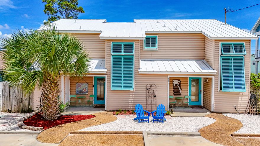 AMAZING duplex w/ a multitude of opportunities & options!  Make them both a vacation rental or full time rentals or  live on one side & rent the other side, the options are up to you.  Unit 1 is a 1 Bedroom with a loft & 1 1/2 bathrooms; Unit 2 is a 2 bedroom, 2 bathroom.  Both units have upper & lower decks for great outdoor living.  The property is fenced w/ a fence between the units.  Unit 2 has an adorable little out building: which could be a workshop, art studio, craft room or a bunk room.  Location is perfect!!  You can easily get to the beach, lagoon, marina & St Andrews State Park in a matter of minutes.  Enjoy great options for entertainment, dining, shopping & excursions.  This property is just a few miles to Publix Sports Complex & Pier Park.  Yet, set back for some quiet time!