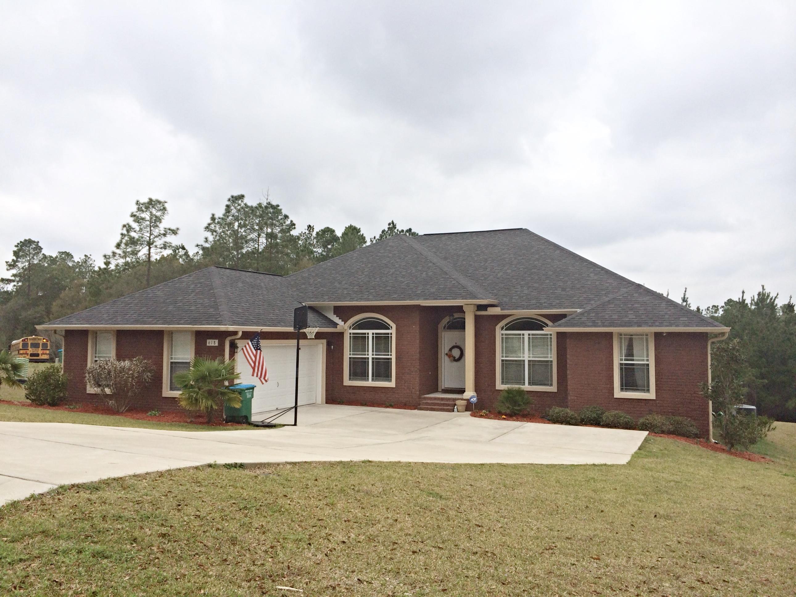 Beautiful better than new custom home. The current owners have loved this home and taken excellent care of it, however they are relocating and must sell. The home is positioned on a corner lot in a very desired neighborhood on the South side of Crestview. The lot backs up to green space so deer are your only neighbors behind. There is even a deer feeder that allows you to watch the wildlife as you relax on the extra large deck. The garage and driveway are oversized for parking and work space. This home offers an excellent design with no wasted space. 4 bedrooms, 3 bathrooms with a split floor plan. There is space for a study, a beautiful dining room and huge breakfast area. The granite countertops, hardwood floors and ceramic tile are only a few of this homes upgraded features