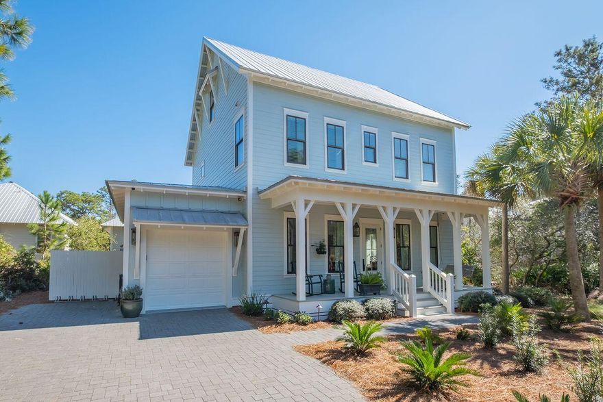 Ideal for beach and boat lovers, this recently renovated home is in a quiet neighborhood near Eastern Lake boat ramp and the stunning sand at Seagrove Beach. The front veranda provides a traditional welcome to this spacious home, which has a private pool and an attached garage. Wood-look tile flooring on the first floor adds subtle interest to the open living space. The formal dining area is a pleasant place for entertaining with its wainscot paneling and elegant crown molding. The gourmet kitchen is well appointed with floor-to-ceiling cabinets, quartz countertops, quality Sub-Zero and Thermador appliances and an ice maker. The island creates a hub for casual dining and serving welcome drinks and nibbles when entertaining. The house currently accommodates many guests in four large
