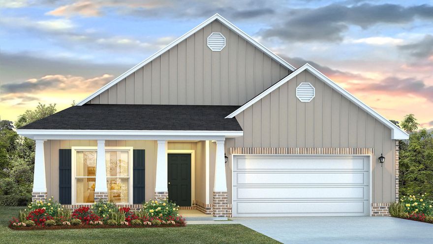 Welcome to the 36 Gray Owl Drive E, a new home at Owl's Head Farms in Freeport, Florida. This home has a large covered front porch.  The front entry hallway leads to a light-filled open-concept living area with 9' ceilings. The kitchen impresses with quartz countertops, undermount single basin sink and a dedicated water filter faucet. stainless steel appliances, and a large center island with bar seating overlooks the great room. Brushed nickel fixtures are throughout the home and include a lifetime warranty.  Adjacent to the kitchen is the dining area perfectly positioned for meals and gatherings, while the living room's wide layout invites relaxation and socializing.