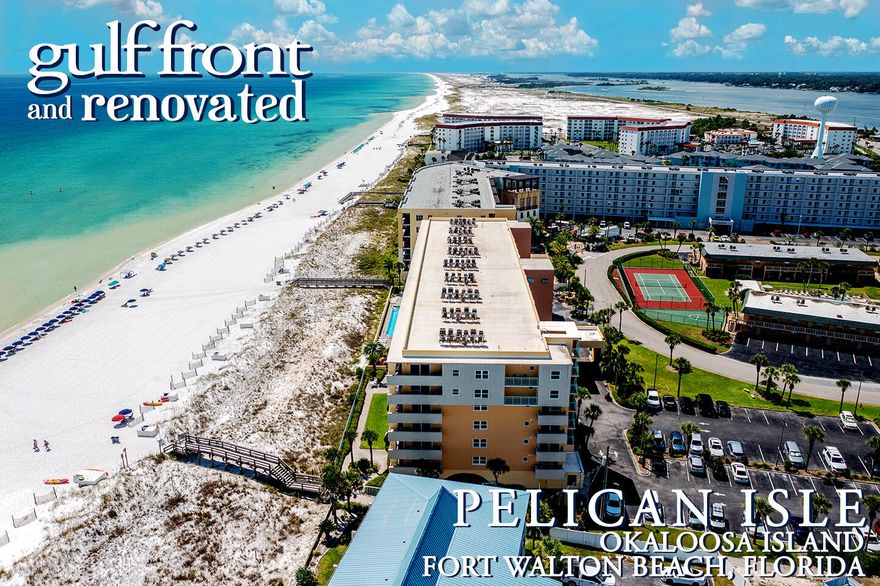 UNDER CONTRACT ACCEPTING BACK UP OFFERS Due to contingencies.SELLERS MOTIVATED ON PIECE OF PARADISE! This RENOVATED/UPDATED Gulf Front 2 Bedroom overlooks the Gulf of Mexico with the Emerald Water & SugarWhite Sand Beaches! Spacious split floor plan with larger bedrooms and Hallway Bunks provides room to relax or entertain which carries out to the balcony offering expansive views of SugarWhite Sand & Emerald Waters of the Gulf of Mexico. Unit has primarily been a 2nd home, however is being sold Completely Furnished & Rental Ready! The Property is Owner Pet Friendly.The Pelican Isle Gulf Front Resort recently completed renovations and updates to the property. The resort amenities include a Larger Gulf Front pool, Hot Tub & Sundeck, BBQ grilling area, Large Grassy Area, Fitness Room with
