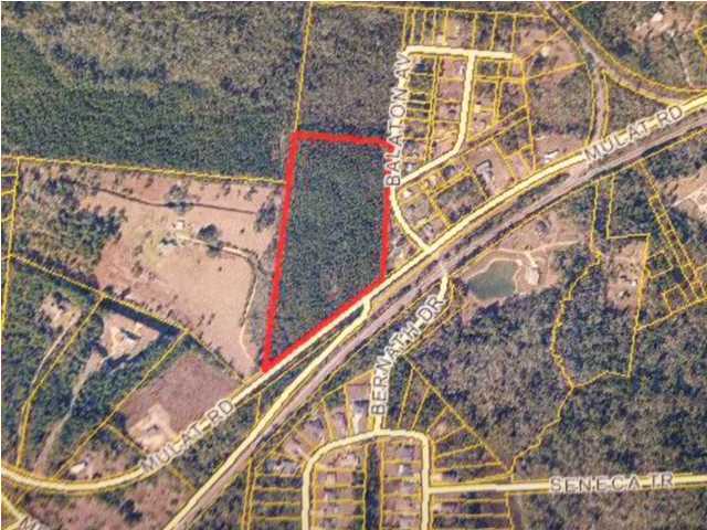 The site has approximately 767 frontage on Mulat Rd and approximately 714 feet frontage on Balaton Ave. Survey needed for exact acreage and dimensions of property.