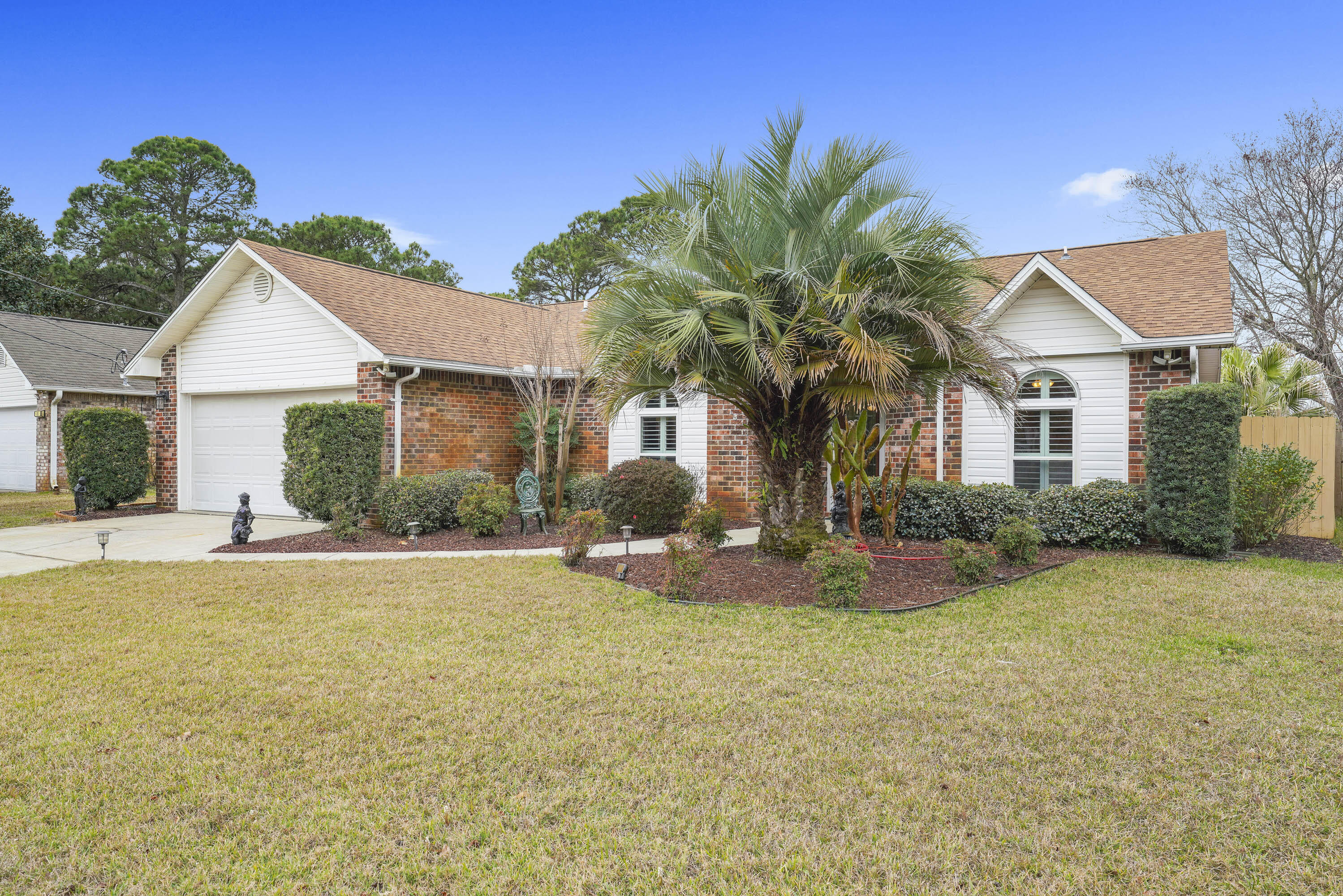 Take a look at this quaint ranch style home perfectly located right in Miramar Beach. Just a short stroll from community pool and community boat dock or a golf cart ride across 98 (via Geronimo) to the beach. You could not be in a better location at this price point. This home features a newly updated kitchen, sunroom, and oversized fenced back yard (yes there is plenty of room for a pool). Inside you will find 3 bedrooms in this split floor plan as well as a breakfast area and dinning room. If you love the outdoors this home is for you - outback you have a fenced in backyard, paved patio area, hot tub, firepit area, gazebo, and a tool shed. Roof is only 5 1/2 years old so insurance will not be an issue. No STR.