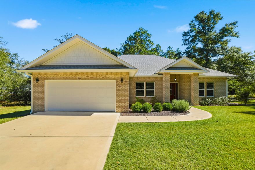 This stunning 4-bedroom, 2.5-bath brick home redefines quality craftsmanship and modern comfort on .75 acres. From the moment you step inside, the barrel-vault pine ceiling in the foyer sets the tone for a home that's truly exceptional. The living area opens up under a breathtaking tongue-and-groove cathedral ceiling, blending warmth and elegance throughout the open layout. The gourmet kitchen is the showpiece of the home featuring sleek quartz countertops, an eye-catching gray and white backsplash top-of-the-line stainless appliances, and an impressive nearly 13-foot island perfect for family gatherings or entertaining guests. Enjoy premium luxury vinyl plank and tile flooring throughout- no carpet- making the home both stylish and easy to maintain. The primary suite is a peaceful retreat with large windows, a tray ceiling, spa-inspired bath boasting a soaking tub,5-foot tiled shower, dual vanities, and a custom walk-in closet with built-ins. Additional highlights include a split-bedroom floor plan, screened covered porch, two-car garage, and Rachio smart irrigation system for effortless outdoor upkeep. Seller have thought of everything, right down to the amazing STARLINK internet.  Immaculately maintained and like new, this home blends thoughtful design with timeless quality the kind rarely found in today's market. Come see why this property stands above the rest schedule your private showing today before it's gone!