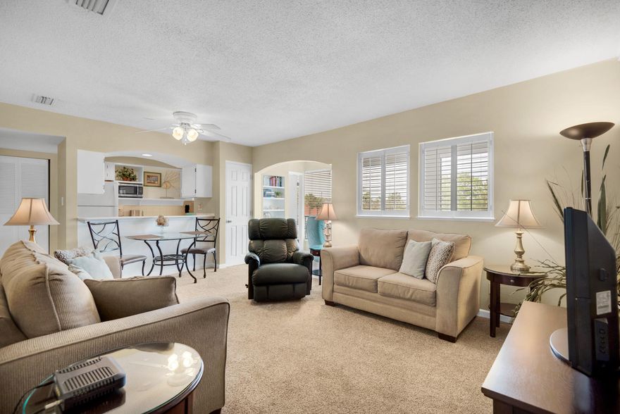 Beautiful, Quaint 1-Bedroom, 2-Bath Condo, in the Heart of Destin! Turn-Key Condo is currently set-up as a Vacation Rental with Rentals to Transfer. Completely Furnished and Sleeps 5. If you're looking for an upscale, charming unit at a great price, don't miss this one. This unit features a master suite that includes a private bath, a semi-private guest room/sun room with a 2nd bath and shower. Full-size Kitchen with Pantry. W&D hookups, built-in book case and loads of extra storage! New carpet in Nov. 2016. Large picture windows overlooking a mini park. Bahama shutters and blinds. TURN-KEY Package, all furniture, kitchen items, linens and accessories included.