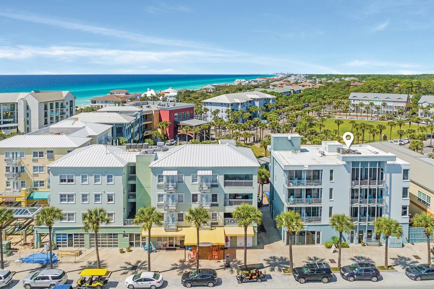 Enjoy balmy gulf breezes and views from a Juliette balcony or take advantage of the numerous amenities at Gulf Place from one of six units at Six Palms with a private elevator and stacking washer/dryer in the unit. This two-bed, two-bath condo is just a short stroll to Scenic Highway 30A with plenty of parking and furnishings that convey, with the exception of linens. Floor-to-ceiling sliding glass doors let natural light flood the unit, which has undergone notable updates including new lighting and ceiling fans, new paint, new furniture, new televisions and smart thermostat, new remote-entry door lock, new outlets and switches and new kitchen items. The and the HVAC was replaced in 2018 water heater was replaced in 2020.