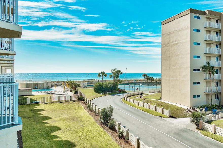 Price Reduced! Furnished and turn-key rental ready 3 bedroom corner unit in the gated Gulf-front resort of Inlet Reef on Holiday Isle. Savor Gulf views from the large living room and private balcony with wet bar while being on the quiet end of the building. The sellers have lovingly maintained this condo as their second home and have recently installed new tv's, full-size washer and dryer, and A/C. Inlet Reef owners and guests enjoy 360 feet of deeded beach, on-site management and security; heated pool with spa, sundeck and saunas; lighted tennis courts; exercise and community rooms; BBQ grills; arcade; wireless internet; plus proximity to Destin Harbor and all the fine dining, shopping, boating and fishing it has to offer. Separate storage locker in the covered garage is an added bonus!