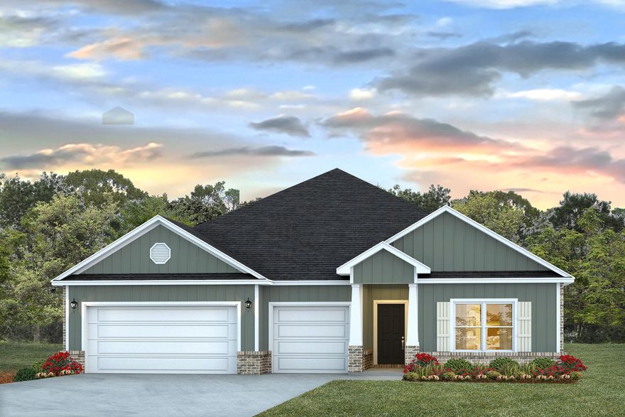 FABULOUS upscale new construction going up now in Plantation Woods Community, an East Milton convenient location. The stunning Camden plan is a 4 bed, 3.5 bath home with a '3-car garage', exquisitely designed to appeal to families with amazing amenities. You and your guests will be impressed by the attention to detail and endless features which include gorgeous countertops, tray ceilings, stainless steel appliances, and a modern contemporary sought after open floor plan. This home offers a separate suite which includes a bedroom, full bath, walk-in closet, and a 2nd living room/Study/Studio. Eye catching wood-look flooring and ''Smart Home'' connected with several Smart Home Devices you will enjoy. Also, included is Fabric Hurricane window & door protection & more. Striking curb appeal.