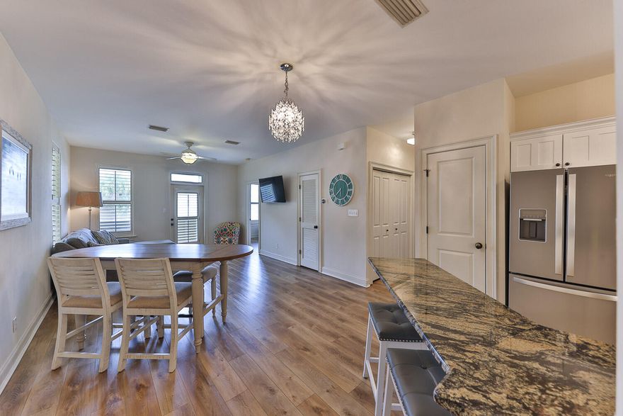 A rare find along 30a. Owner pride shows throughout this recently remodeled Topsail condo boasting new appliances, flooring, refinished cabinets, high end window shutters, and new furnishings. Over $40,000 was invested. Conveying turnkey, rental-ready and conveniently located near the pool, the unit has annual short term rental projections of $36,000-$44,000. Due to the unique layout of Topsail Village, this condo can make for an excellent primary home as well. Ideally located, it is across the street from Topsail State Park (1640 acres) and a short stroll or bike ride from the public beach access at the Beach Highlands Gulf walkover, as well as all of the shopping and dining that 30a has to offer. With this location one would be hard pressed to find a better value along highly coveted 30a