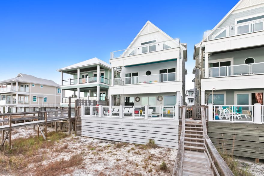Welcome to Southern Comfort--your slice of beachfront paradise, where Southern hospitality meets upscale coastal living. This luxury Gulf-front home is designed for gathering, celebrating, and relaxing in style. Spanning over 4,000 square feet, the home features 7 bedrooms, 7.5 baths, a game room, and thoughtful touches throughout that make it as welcoming as it is impressive.On the main level, you'll find an open-concept living, dining, and kitchen space perfect for large family gatherings or entertaining friends. Step outside to the Gulf-front pool deck, grill under the stars, or take a dip in the heated pool while enjoying the sights and sounds of the surf just steps away.Upstairs, the second floor invites both play and rest, with a fun-filled game room and multiple bedrooms including a Gulf-front king suite and a queen-over-queen bunk room ideal for guests of all ages. The top floor is your private retreat, where a spacious master suite offers breathtaking views and a clawfoot soaking tub made for unwinding. A cozy loft area and a six-person bunk room provide even more space for family and friends to make lasting memories.
Located on the serene east end of Panama City Beach, Southern Comfort is just minutes from top attractions, local dining, shopping, and entertainmentmaking it the perfect base for beach days, sunset strolls, or nights out. Whether you're looking for a vacation rental investment or your own coastal sanctuary, this home delivers comfort, charm, and unforgettable views.
Come on down, kick off your shoes, and see for yourself why Southern Comfort feels like home the moment you walk through the door.
