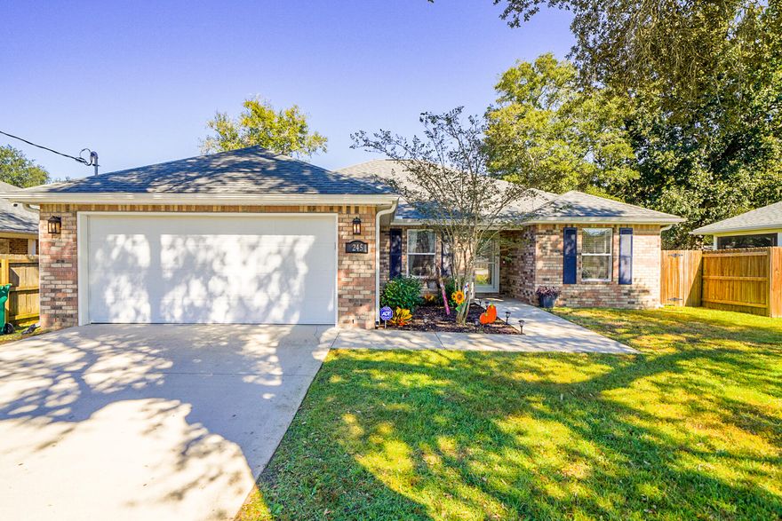 This amazing Fort Walton Beach home has so many features the list is endless! To start, tile in all the main areas, open kitchen with granite counter tops and a large pantry, new paint throughout, and double vanity in master bath.  The backyard trees were removed in 2015, front in 2020. The sunroom expansion was completed in 2020 and includes lifetime warranty. The A/C serviced biannually with a  new blower fan in 2020. The original BBWG structural warranty is through 9/2024. The playset conveys. The attic has full planking, adding 160 sqft of extra storage. There is full 360 degree gutter coverage. The home has an ADT security system, Swann security cameras, new sprinkler pump that was was installed in 2021.