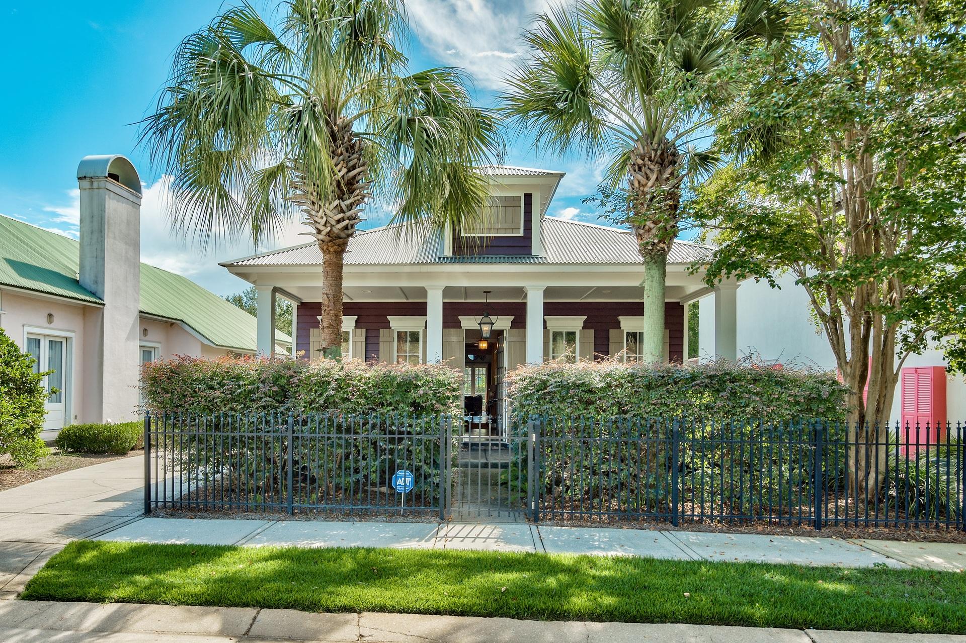 Open the front door of the quaint exterior to high ceilings which contribute to the expansive interior feel of this home! Gated neighborhood of Caribe is on the beach & a short stroll down the sidewalk to the community pool & those sugar white sands & Gulf! Caribe offers gated entry, security guard, two swimming pools, lake fishing, fountain, 2 dune accesses to beach,& tennis. This unique home is offered fully furnished (exception: a few art pieces). The welcoming front porch features gas lantern & rocking chairs, great for sipping morning coffee. It is perfect for entertaining with front & rear porches, fireplace, wet bar, stainless steel appliances, granite counters, wine refrigerator, whirlpool tub/separate shower in master bath, scored flooring & extensive mill work. This home will not disappoint! Plenty of attic storage. Come and view this quaint treasure today!
Caribe allows rentals with minimum 7 night stay and allowing only 2 guests per bedroom. Caribe strictly adheres to the rental policies.