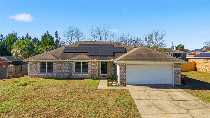 Located south of I-10 in Westview Estates, this all-brick single-story home offers a welcoming layout with three bedrooms, two full baths, and an additional office or flex room. The living room is bright and open, featuring cathedral ceilings and a fireplace that creates a warm focal point. The kitchen and dining area are designed for everyday functionality while still providing plenty of room for gatherings.The primary suite is spacious and thoughtfully arranged with double vanities, a garden tub, a separate shower, and a walk-in closet. Outside, the fenced backyard includes an open patio and storage building, making it easy to enjoy both leisure and practicality. With its convenient location near schools, shopping, and Eglin AFB, this home blends comfort and accessibility. Schedule your showing today!

