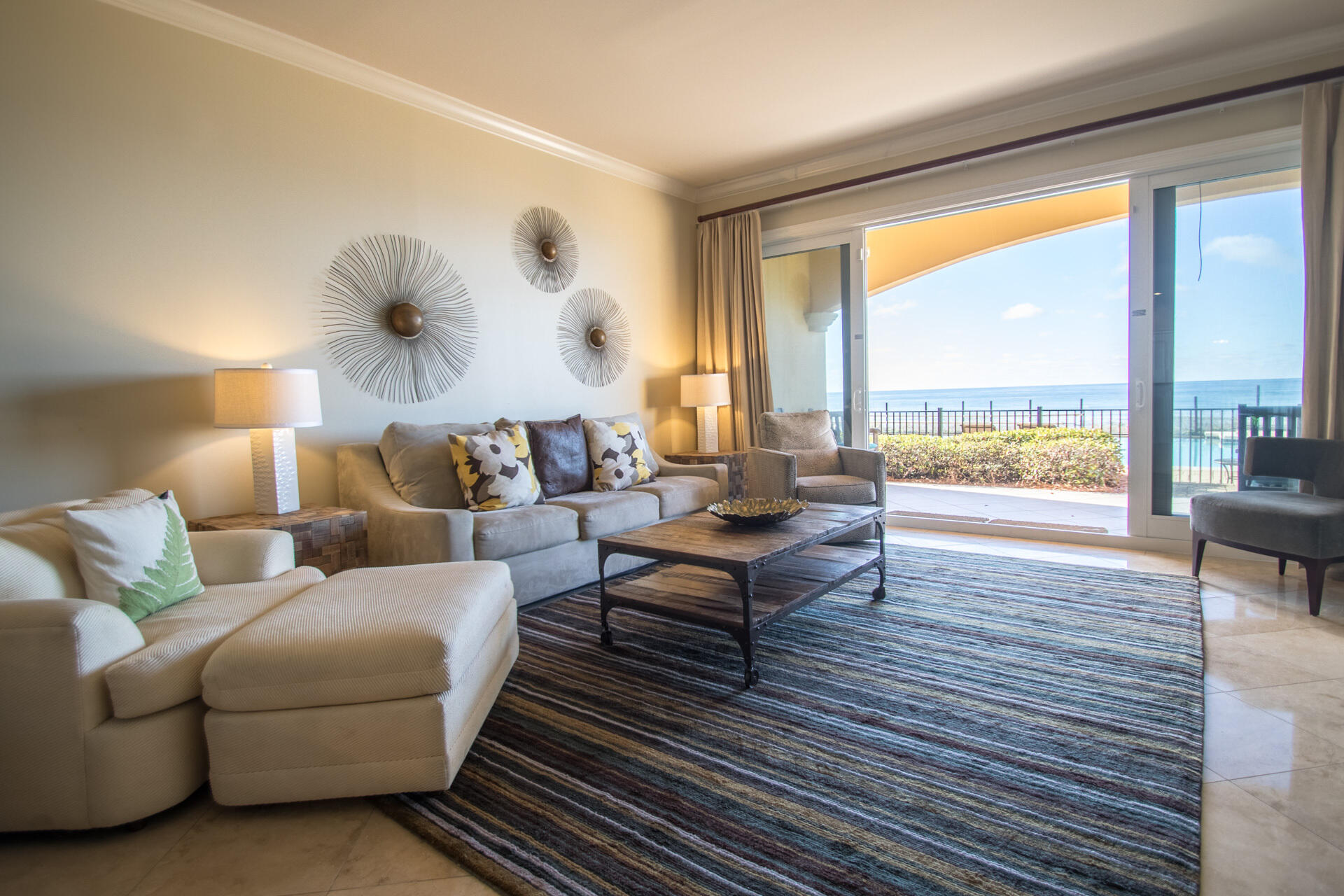 Beachfront luxury in Adagio at Blue Mountain Beach! Unit B-103 offers Gulf views, 10' ceilings, travertine floors, Viking appliances, granite countertops, and a gas fireplace. The spacious master suite features dual vanities, a whirlpool tub, and dual-head shower. Enjoy resort-style amenities including a Gulf-front infinity pool, 8,000 sq ft second pool, fitness center, and gated security. Ideal as a second home, full-time residence, or high-demand rental. Coastal elegance at its best!