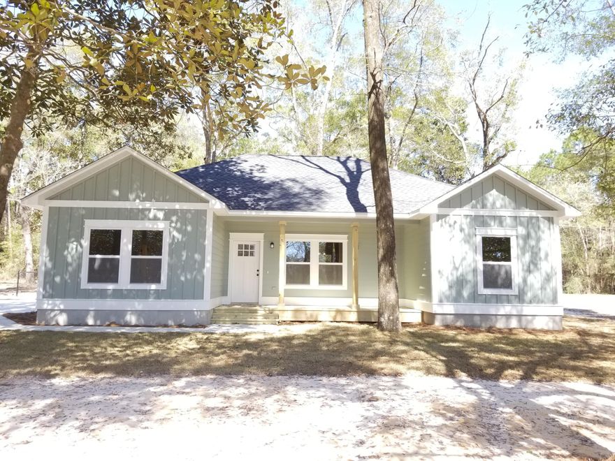 NOW IS YOUR CHANCE TO OWN YOUR YOUR VERY OWN CUSTOM BUILT HOME!! THIS CUSTOM CRAFTSMAN HOME SHOULD BE COMPLETED BY MID JANUARY 2020 AND IS SURE TO BE A HEAD TURNER. JUST A SHORT DISTANCE FROM DEFUNIAK'S FAVORED FISHING IN LAKE JUNIPER YOU'LL ENJOY A BRAND NEW HOME WITH MATURE TREES THAT HAVE BEEN LEFT INTACT FOR YOUR ENJOYMENT. THIS HARD TO FIND CORNER LOT ALLOWS FOR PAVED ROAD FRONTAGE ON 2 SIDE MAKING FOR YOU TO MORE COMPLETELY ACCESS THIS MAGNIFICENT LOT. PLENTY OF ROOM TO BRING YOUR TOYS! THIS SPLIT FLOOR PLAN HOME BOAST 3 SPACIOUS BEDROOMS AND 2 FULL BATH. THE MASTER SUITE HAS IT'S OWN PRIVATE BATH COMPLETE WITH DUEL SINKS AND WALK IN CLOSET, WHILE BEDROOMS 2 & 3 HAVE SOMEWHAT OF A JACK AND JILL SET UP WHILE ALLOWING FOR A COMMON ACCESS TO BATH #2 WITHOUT COMPROMISING THE
