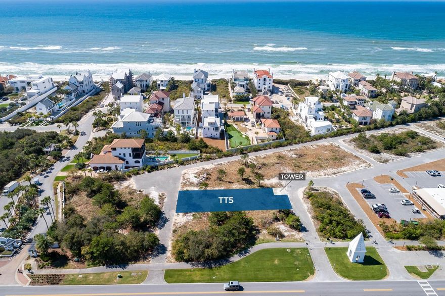 Welcome to Homesite TT5, this new custom homesite offering is one of the largest homesites south of Scenic Highway 30A in Alys Beach. This expansive property provides a captivating backdrop for your dream home. With endless design possibilities, TT5 offers a blank canvas to create a residence that reflects your unique style and preferences.Homesite TT5 is only one of a few properties south of 30A that is allowed for a 3rd story tower room plus 4th story roof terrace further elevating this homesite above others.  Captivating views of the surrounding quintessential Alys Beach architecture and possible Gulf of Mexico views to be had from the roof terrace. Situated in close proximity to the private owners Beach Club, Zuma Fitness Center, and the vibrant retail aspects of the Alys Beach Town Center, homesite TT5 offers the perfect blend of convenience and exclusivity. Immerse yourself in the luxurious coastal lifestyle while enjoying easy access to world-class amenities.

The Seller recently commissioned Pure Architecture, renowned for their impeccable designs, who is currently designing architectural plans that will be conveyed with the sale of homesite TT5. 

Custom homesite TT5 is an exceptional opportunity for those with discerning taste. Here, you have the freedom to bring your design vision to life, ensuring that every detail of your dream home is crafted to perfection.

Indulge in the epitome of luxury living custom homesite TT5 offers in Alys Beach. Embrace the chance to create a home that reflects your personal style, surrounded by breathtaking natural beauty and unparalleled amenities. Don't miss out on this extraordinary opportunity to build your dream home in one of Florida's most coveted coastal communities. Contact us today to explore the endless possibilities that await you.