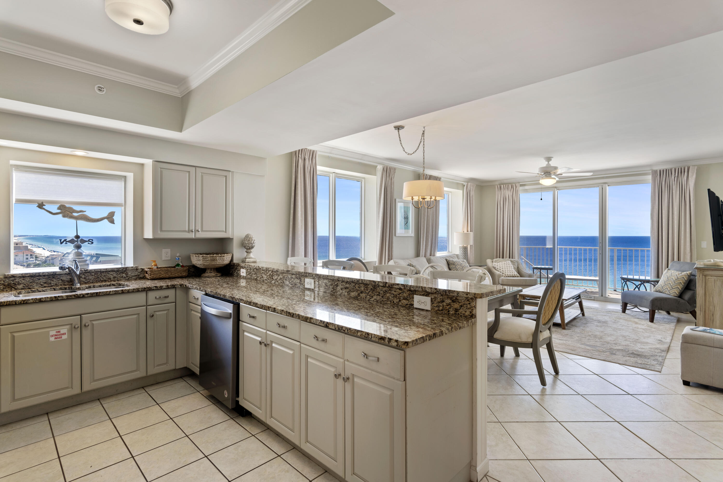 MOTIVATED SELLERS!!! This beautiful 3 Bedroom, 3 Bath condo is a desirable end unit that faces east and has beautiful Gulf views from the entire living area. Located on the 11th floor, this exceptional location not only makes it more private, but also features one of the best Gulf views in the building. You can even stare at the water as you wash dishes! The unit is being sold completely furnished and is turn key ready, making it perfect for a rental investment or with a little TLC, an amazing second home. This open floor plan with 1502 sq ft allows for entertaining and relaxing with a spacious kitchen/ living room and dining combo with windows on 2 sides, maximizing the spacious feel and the peaceful views. The condo sleeps 10 people with it's current configuration.