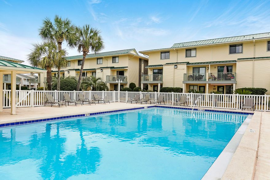 Walk to the beach and Pompano Joe's in a couple of minutes! This spacious Sandprints condo is two stories and overlooks the pool. Newly painted, new carpet, new wood laminate floors, new furniture! The kitchen has a breakfast bar with a long mirror overhead. Look out to the grounds and lovely pool from the dining area, kitchen and the master bedroom. A/C is five years old. This is the happening area in Miramar Beach with a quick zip to shopping at Grand Boulevard, Destin Commons, Baytowne Wharf and more.