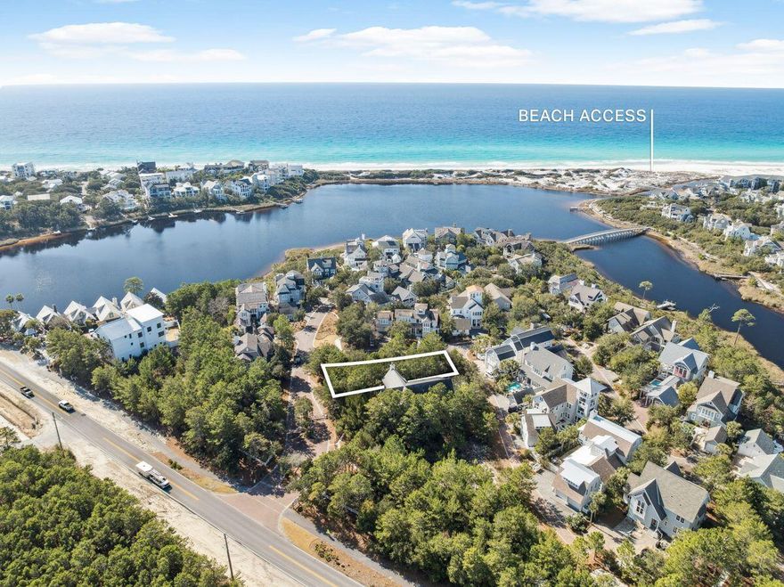 Beautiful corner lot located in the quiet Peninsula section of WaterSound Beach, offering a truly tranquil coastal lifestyle. Enjoy direct access to uncrowded white sand beaches and miles of scenic boardwalks that wind through preserved natural landscapes. Owners have access to WaterSound Beach amenities including multiple pools, a fitness center, bocce ball courts, a puttering park, and dock access to Camp Creek Lake.With very few lots remaining in WaterSound Beach, this property presents a rare opportunity to design and build a custom home tailored to your vision of refined beach living. The lot allows for a tower, providing potential views of Camp Creek Lake and the Gulf beyond. Renderings are available for a fantastic existing plan! Additional highlights include walking distance to the world-class WaterSound Beach Club and a prime location midway between Rosemary Beach and Seaside, offering exceptional dining, shopping, and entertainment. Where else would you want to build your dream beach home?