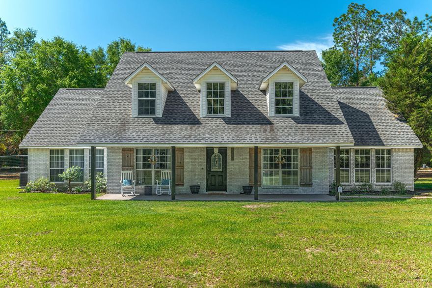 !Rare property in South Crestview! This 5/3 pool home on just over 2 acres was renovated in 2020 and boasts gourmet kitchen with double oven, pot filler, gas was brought into home for gas range, large island and wine/coffee bar. Kitchen is off family room with visibility and more open space, large laundry /utility /craft room, Two completely remodeled bathrooms and the upstairs bath partially remodeled. New roof, gas water heater, 2 new HVACs and pool pump with filter end of 2023. Sit in the living room and watch the wood burn in the fireplace. There is both a breakfast nook and formal dining. Home also has an office with a view of the pool. Large outdoor patio area and plenty of room for fire pit and entertaining. Pole barn measures 20x 60 with a 2 story shed at the back.