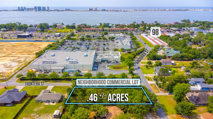 HWY 98, behind Publix Shopping Center! Rare opportunity-LIVE AND WORK! High and Dry corner lot, Zoning is 'Neighborhood Commercial' District. Luxury Apartment, restaurants and other retail shops are being built across from the lot. Zoning is for Live/work uses; 1st Floor for small retail/professionals and 2nd floors for office or residential uses.  Navarre beach is the fast-growing area. The lot is cleared!Excellent location for Professional offices, financial and banking, small, specialized retail center. Building heights up to 35 feet high. Seller has a real estate broker's license.