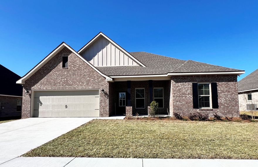 Awesome builder rate, FREE window blinds + choice of 2 FREE: front gutters, fridge, OR smart home package. Restrictions apply.The COMSTOCK III H in Patriot Ridge community offers a 4BR, 2BA, open design. Upgrades added (list attached).Features: double vanity, garden tub, separate shower, and walk-in closet in master bath, kitchen island, walk-in pantry, boot bench in mudroom, covered front porch and rear patio, recessed lighting, crown molding, ceiling fans in living and master, framed mirrors in baths, smart connect Wi-Fi thermostat, smoke and carbon monoxide detectors, landscaping, architectural 30-year shingles, flood lights, and more!Energy Efficient Features: water heater, kitchen appliance package with a electric range, and more! Energy Star Partner.